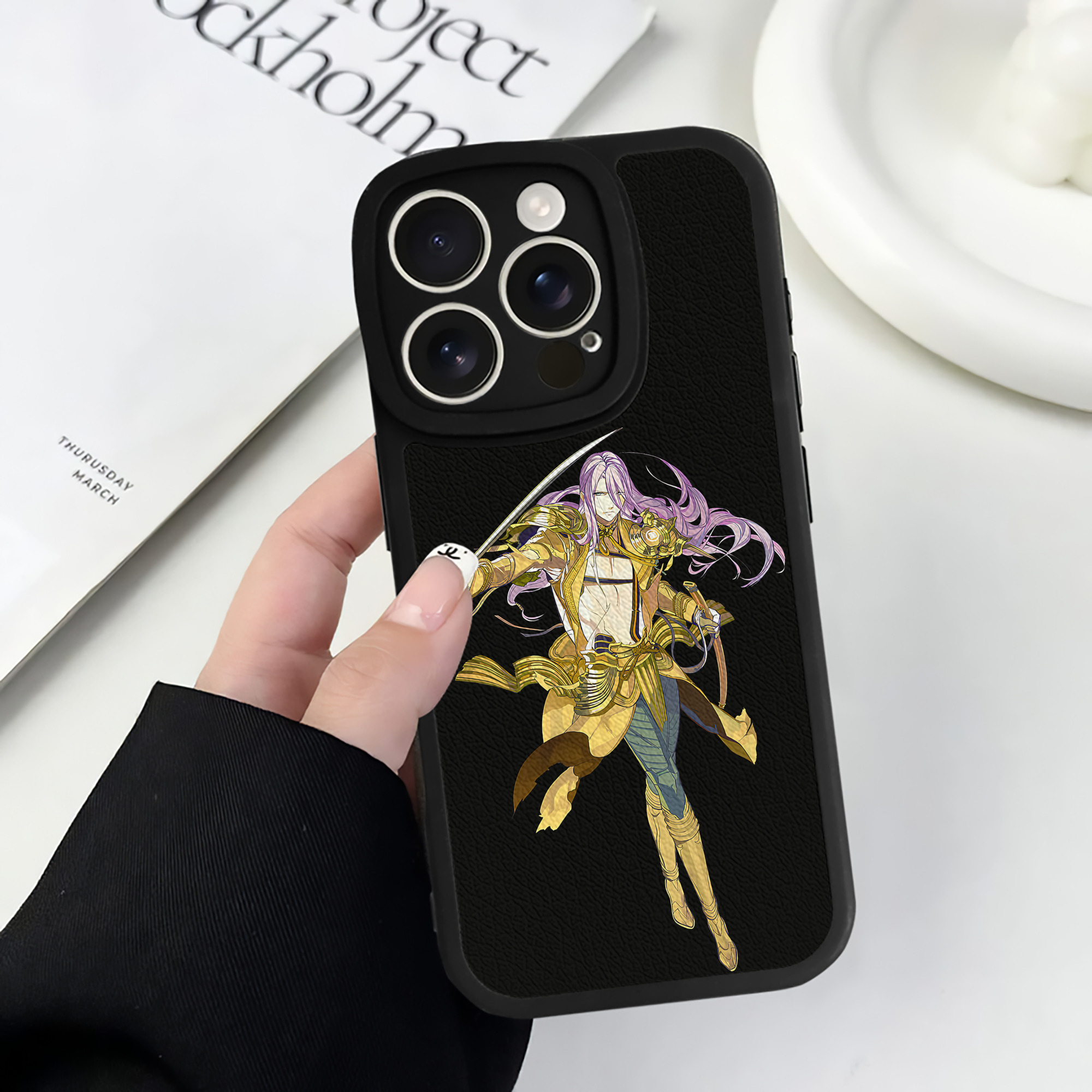 （画像用） 刀剣乱舞 Touken Ranbu 【iPhone 16シリーズ対応】シリコンスマホケース（レザー調） 材質：シリコン